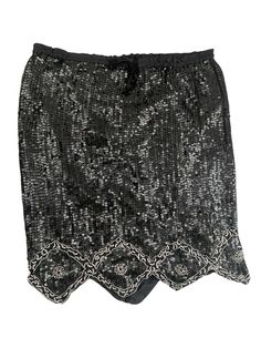 Beautiful fully sequence with scalloped beaded hem, fully lined drawstring waist skirt. Black with black sequins and silver seed beads. Very good used condition. Velvet drawstring adjustable waist. See photos for complete details and dimensions. Scallop Hem, Scalloped Hem, Black Sequins, Vintage Silk, Black Skirt, Skirt Black, Waist Skirt, Drawstring Waist, Seed Beads