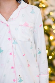 Plan on staying in a lot this holiday season? Or at least plan on staying with family and friends for Christmas eve? Then these pajamas are perfect for you! They are so cute and totally comfy! These classic pjs are going to have you feeling festive and fun this holiday season!
Top
Collared neckline
Button down front closure
Long sleeves
Light pink piping
Holiday ballerina pattern
Generous stretch
Bottoms
Elastic waist
Holiday ballerina pattern
Generous stretch
Addison is wearing the medium. Pajamas Aesthetic, Cute Pajama Sets, Mint Julep Boutique, Cute Pajamas, Model Fits, Staying In, Christmas Pajamas, Tartan Plaid, Christmas Eve