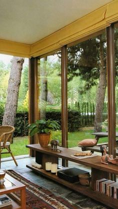 a living room filled with lots of furniture next to a large glass window covered patio