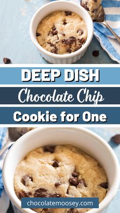 deep dish chocolate chip cookie for one