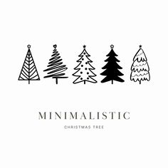 the minimalistic christmas tree logo is black and white, with three trees on each side