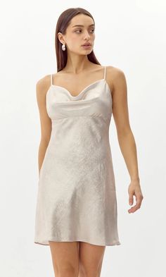 Atrina Metallic Cowl Neck Mini Dress | Greylin Collection – Greylin Collection | Women's Luxury Fashion Clothing White Dress Accessories, Cowl Neck Mini Dress, Luxury Dress, Going Out Dresses, Shop Maxi Dresses, Hat Hairstyles, Xl Dress, Dresses Xs, Sweetheart Neckline