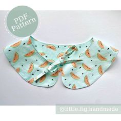 a watermelon print bandana with the words pdf pattern written below it