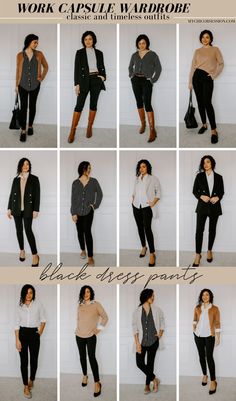 Your Guide to a Chic and Classic Work Capsule Wardrobe - MY CHIC OBSESSION Capsule Work Wardrobe, Black Capsule Wardrobe, Office Capsule Wardrobe