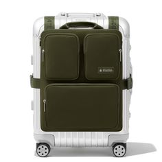 Cabin Luggage Harness in Khaki Green | Travel accessories | RIMOWA Rimowa Cabin, Luggage Aesthetic, Leather Backpack For Men, Cabin Luggage, Cute Sewing Projects, Travel Necessities, Green Travel, Filing Cabinets, Toiletry Pouch