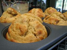 freshly baked muffins cooling in the oven