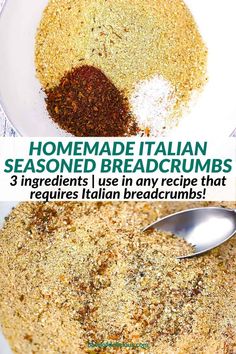 homemade italian seasoned breadcrumbs in a white bowl