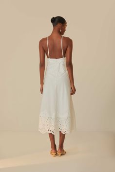 100% Cotton Feminine Sleeveless Slip Dress For Day Out, Sleeveless Midi Length Sundress For Brunch, Chic Sleeveless Maxi Dress For Brunch, Feminine Sleeveless Slip Dress For Vacation, Feminine Sleeveless Slip Dress For Date Night, Sleeveless Midi Dress For Date Night, Chic Sleeveless Summer Slip Dress, Sleeveless Summer Slip Dress For Daywear, Chic Sleeveless Slip Dress For Summer