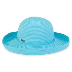 Lightweight summer ribbon hat for women. Up turned, shapeable kettle brim, 4" wide. Ribbon tie. Inner drawstring to adjust fit. Packable, crushable. UPF50+ ultraviolet sun protection hat. 100% polyester. Oner size, medium, 57 cm, 22.5". Washable, cold water. Sun Protection Hat, Timeless Classic Style, Hat For Women, Cute Hats, Ribbon Tie, Brim Hat, Pretty And Cute, Sun Hat, Good Old