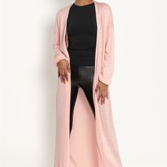 Sometimes You Need To Add A Little Drama To Your Outfit. Sometimes You Just Need A Kilometre Of Fabric To Snuggle Up With On The Couch. This Epically Long, Cosy Cardigan Can Do Both. Fitted Open Front Sweater For Daywear, Chic Stretch Pink Cardigan, Pink Long Sleeve Loungewear Cardigan, Pink Long Sleeve Cardigan For Loungewear, Pink Fitted Long Sleeve Cardigan, Fitted Spring Cardigan For Loungewear, Fitted Long Sleeve Pink Cardigan, Fitted Cardigan For Spring Loungewear, Trendy Fitted Loungewear Cardigan