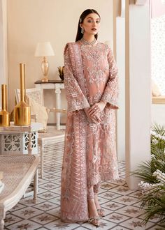 Designer Embellished Indian Party Wear Dress Kameez Salwar Kanwal Malik, Indian Party Wear Dresses, Pastel Embroidery, Asian Designers, Party Wear Dress, Indian Party, Indian Party Wear, Pakistani Salwar Kameez, Organza Dupatta