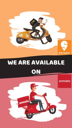 two different types of scooters with the words we are available on each side