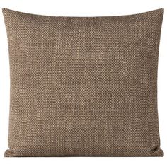 a brown pillow on a white background