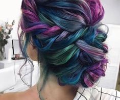 Aubrey Hair Color, Short Hair Fun Color Ideas, Multicolored Hair, Beautiful Hair Color, Awesome Hair, Fun Hair, Pretty Hair Color, Pretty Colors, Short Hair Updo