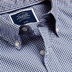 Nwot Charles Tyrwhitt Button Down Collar Non Iron Stretch Poplin Gingham Shirt In French Blue Classic Styling Featuring Back Darts Or Pleats Makes It Is An Excellent Choice For Year-Round Comfort. To Keep Our Cotton Pure, We've Added Natural Stretch To The Fabric By Using A Special Weaving Technique. As A Final Finishing Touch, This Shirt Has Been Garment Washed For An Extra-Soft Feel And Effortlessly Casual Look. Button-Down Collar Rounded Single Cuff Poplin Weave Non-Iron And Natural Stretch G Classic Gingham Cotton Shirt, Classic Navy Shirt With Button Closure, Classic Navy Cotton Dress Shirt, Gingham Cotton Dress Shirt For Work, Gingham Cotton Shirt For Business Casual, Cotton Gingham Dress Shirt For Work, Cotton Gingham Shirt For Business Casual, Business Casual Gingham Cotton Shirt, Classic Gingham Cotton Dress Shirt