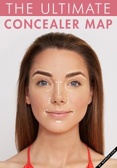 6 places to apply concealer that will transform your complexion Concealer Map, Apply Concealer, How To Apply Concealer, Makeup Tricks, Makati, Love Makeup