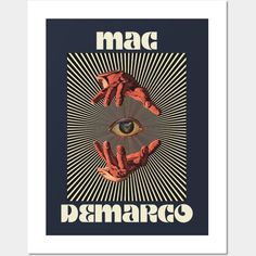 a poster with the words mac and two hands holding each other in front of an eye