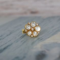 Zuri Flower Ring India Inspired, Flexible Design, Magpie, Moissanite Rings, Flower Ring, Gold Material, Free Giveaway, Traditional Design, Floral Motif