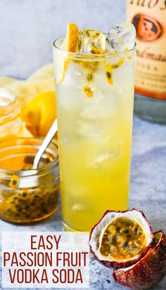 an easy passion fruit vodka soda recipe