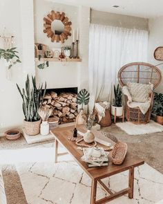 a living room filled with lots of furniture and plants