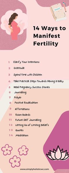 a pink poster with the words, 16 ways to manifit peritity