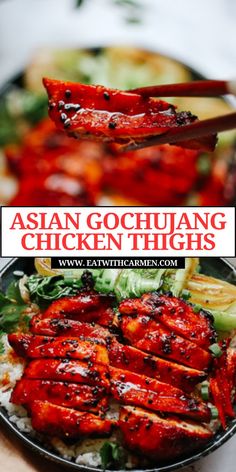 Savor the bold flavors of Gochujang Chicken Thighs Air Fryer! Perfect for those who love spicy Korean chicken, this dish brings a kick to your asian chicken recipes collection. Enjoy tender asian chicken thighs with a delightful gochujang recipe that's both delicious and simple. This gochujang recipe chicken is a fantastic addition to your low carb recipes and korean grilled chicken favorites. Whether you're a fan of korean bbq chicken or just love spicy Korean cuisine, this dish is a must-try! Gochujang Fish Recipe, Korean Bbq Chicken Thighs, Korean Bbq Recipes, Gochujang Chicken Thighs, Gochujang Recipe Chicken, Chicken Thighs In Air Fryer, Korean Chicken Recipe, Gochujang Recipes, Chicken Thighs Air Fryer