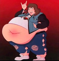 a woman in ripped jeans and a denim jacket is holding her belly