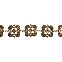 Marcasite set in an antiqued gold plated Victorian design. Stones: Marcasite Dimensions: Approx. 7" long x 3/4" wide Material: Gold Plated Brass Made in: Thailand Victorian Design, Antique Finish, Antique Gold, Gold Plate, Thailand, Plating, Stud Earrings, Brass, Bracelet