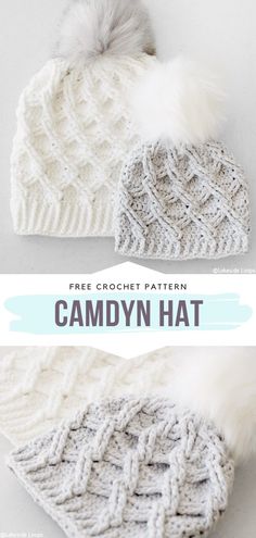 the free crochet hat pattern is perfect for winter