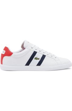 Lacoste Grad Vulc 120 Low Top Sneaker (Men) | Nordstromrack Classic Sneakers With Embroidered Logo And Round Toe, Classic High-top Sneakers With Embroidered Logo, White Tennis Sneakers With Contrast Sole, White Tennis Sneakers With Branded Insole, Classic Synthetic Sneakers With Laces, Classic Sports Sneakers With Embroidered Logo, Classic Lace-up Tennis Sneakers, Classic Synthetic Skate Shoes With Laces, Tennis Sneakers With Rubber Sole, Low-top