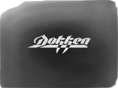 a black and white photo with the word dokken on it's side