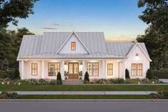 this is an artist's rendering of the farmhouse style house plans that are available for purchase