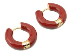 Stainless Steel Circle Earring Clasps - Red Enamel Thick Hoop Earring - Huggie Hoop Clasp -18K Real Gold Plating Dimensions  0.92" x 0.84" x 0.22" (23.48mm x 21.37mm x 5.54mm) Net Weight: 0.26 oz. 7.31 gr Colors:  18k real gold-plated brass Material:  stainless steel Enamel *All Products Are Lead, Nickel And Cadmium Free  *You will have a special discount for price and shipping cost about your large orders. *We can also produce your custom and personalized models Please contact us if you have an Red Pierced Hoop Jewelry, Red Hoop Pierced Jewelry, Red Hoop Pierced Earrings, Red Enamel Hoop Earrings Gift, Red Enamel Hoop Earrings For Gifts, Modern Red Hoop Jewelry, Thick Hoop Earrings, Circle Earrings, Brass Material