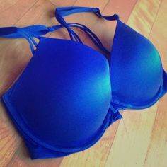 Brand New (Worn Once...More Like Tried On And It Didn't Fit) Very Sexy Pushup By Victoria. Front Closure, Strappy Back With Beaded Embellishments. Retails For $60. Victoria's Secret Stretch Bra With Straps, Push-up Bra With Lined Body, Blue Stretch Bra With Removable Pads, Solid Color Push-up Bra With Lined Body, Solid Color T-back Intimate Top, Solid Push-up Bra With Lined Body, Blue Push-up Bra With Removable Pads, Summer Push-up Bra In Blue, Blue Push-up Bra With Padded Cups