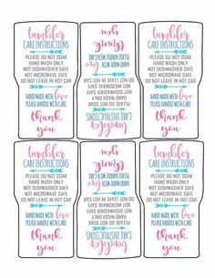 six pink and blue printable tags with the words, i can't wait for you