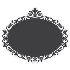 a black and white silhouette of an ornate frame