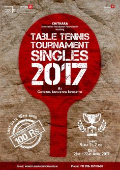 the poster for table tennis tournament singles