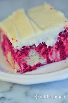 a piece of red velvet cake on a plate