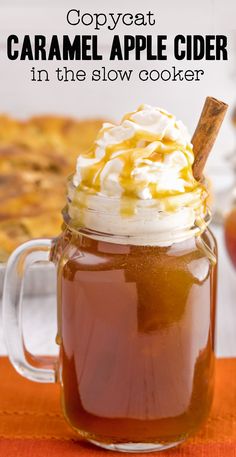 caramel apple cider recipe from starbucks Carmel Apple Cider Punch, Starbucks Caramel Apple Cider, Halloween Booth, Spiked Drinks, Caramel Apple Cider Recipe, Crockpot Drinks, Hot Apple Cider Recipe, Caramel Apple Cider, Christmas Banquet