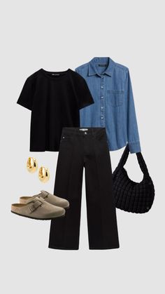 Black Clogs Outfit, Clogs Outfit, Black Clogs, Black Jeans Outfit, Outfit Inspo Fall, Mom Outfits, Work Fashion, Minimalist Outfit