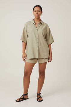 Havana Short Sleeve ShirtCotton On Women - Haven Short Sleeve Shirt - Desert SageCotton On | Women | Clothing | Tops | ShirtsCotton On | Women | Clothing | Tops | ShirtsCotton On | Women | Clothing | Tops | Shirts Olive Cotton Short Sleeve Shirt, Khaki Short Sleeve Camp Shirt For Spring, Olive Relaxed Fit Short Sleeve Top, Olive Short Sleeve Top With Relaxed Fit, Summer Olive Cotton Shirt, Olive Cotton Summer Shirt, Relaxed Fit Short Tops With Pockets, Relaxed Fit Tops With Pockets, Short Length, Olive Short Sleeve Top For Summer