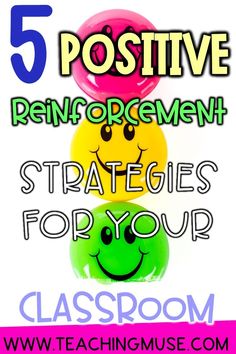 five positive classroom posters with smiley faces