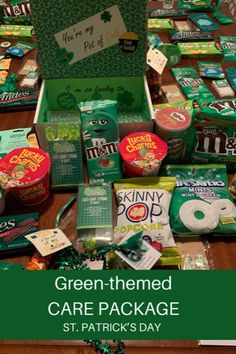 green - themed care package for st patrick's day