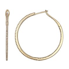 14K Gold Micro Pave Diamond Inside-Out Hoop Earrings (34MM) Yellow Gold Izakov Diamonds + Fine Jewelry Body Jewelry Men, Gold Diamond Hoop Earrings, Rainbow Pearl, Blue Accessories, Big Hoop Earrings, Big Diamond, Luxury Earrings, Inside And Outside, Popular Jewelry