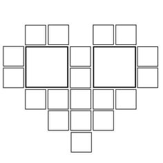 a black and white photo frame with squares in the shape of rectangles on it