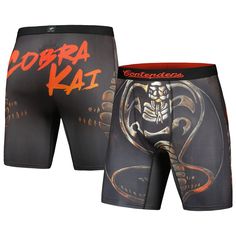 Grab your gear and adapt and grow as a fighter with these Cobra Kai New School boxer briefs from Contenders Clothing. They feature stunning graphics celebrating the lore of Cobra Kai. This pair of boxers is constructed with breathe easy fabric and will not ride up, giving you comfort and stability while you're out and about. Fitted Black Boxer Briefs With Graphic Print, Breathe Easy, New School, Out And About, Jacquard Weave, Boxer Briefs, Briefs, Tv Shows, Fashion Outfits