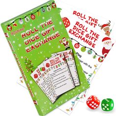 PRICES MAY VARY. What you get - 12 double-sided white elephant gift exchange game play cards + 2 dices + 1 game instruction, packed in well-printed and exquisite paper box. Fun white elephant party game for guests to exchange their gifts. Suitable for 12 players - All double-sided game play cards have same content. One side is for single die play and the other is two dice play. Two dice play has more rolling options. You may choose any one to play. If there are more than 12 players, some players Gift Exchange Party, White Elephant Gift Exchange, Christmas Gift Bow, White Elephant Game, Gift Exchange Games, Dice Gifts, Fun Christmas Party Games, Its Christmas Eve, White Elephant Party