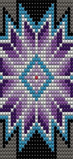 a cross stitch pattern with an image of a purple and blue flower