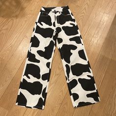 This Listing Is For A Brand New Pair Of Cow Print Size Extra Small Jeans. These Do Not Have Stretch. They Are Denim In White With Black Spots. Measurements Are In The Photos. Please Let Me Know If You Have Any Questions Thank You For Shopping My Closet Feel Free To Bundle And Save Offers Are Always Welcome. Cow Print Jeans, Print Jeans, Jeans High Waisted, Printed Jeans, Black Spot, Cow Print, High Waist Jeans, Flare Jeans, Cow