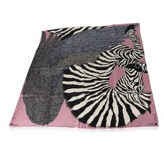 Herms Pink Black White Silk Pegasus Zebra Scarf 90 Herms Scarf On Hermes Bag, Zebra Scarf, Hermes Bags, White Silk, Pink Black, Black Pink, Bag Lady, Black White, Black And White